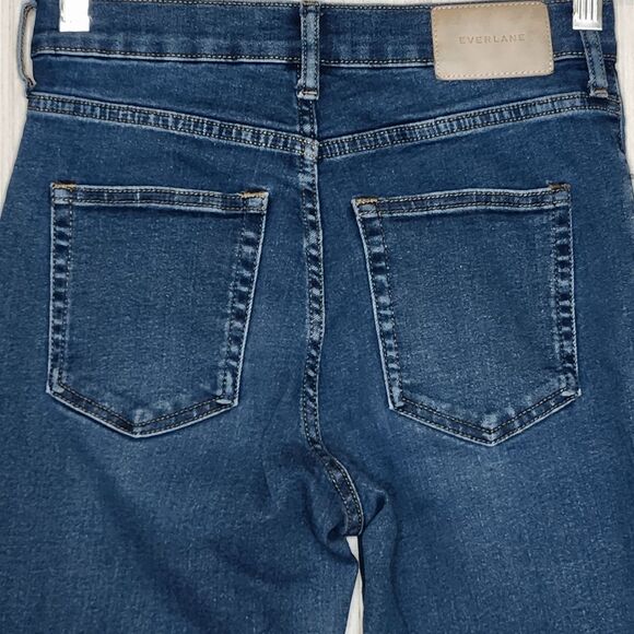 Everlane High Rise Slim Straight Cigarette Jean Blue Denim Button Fly Women's 26 - Picture 5 of 10